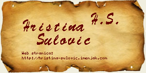 Hristina Šulović vizit kartica